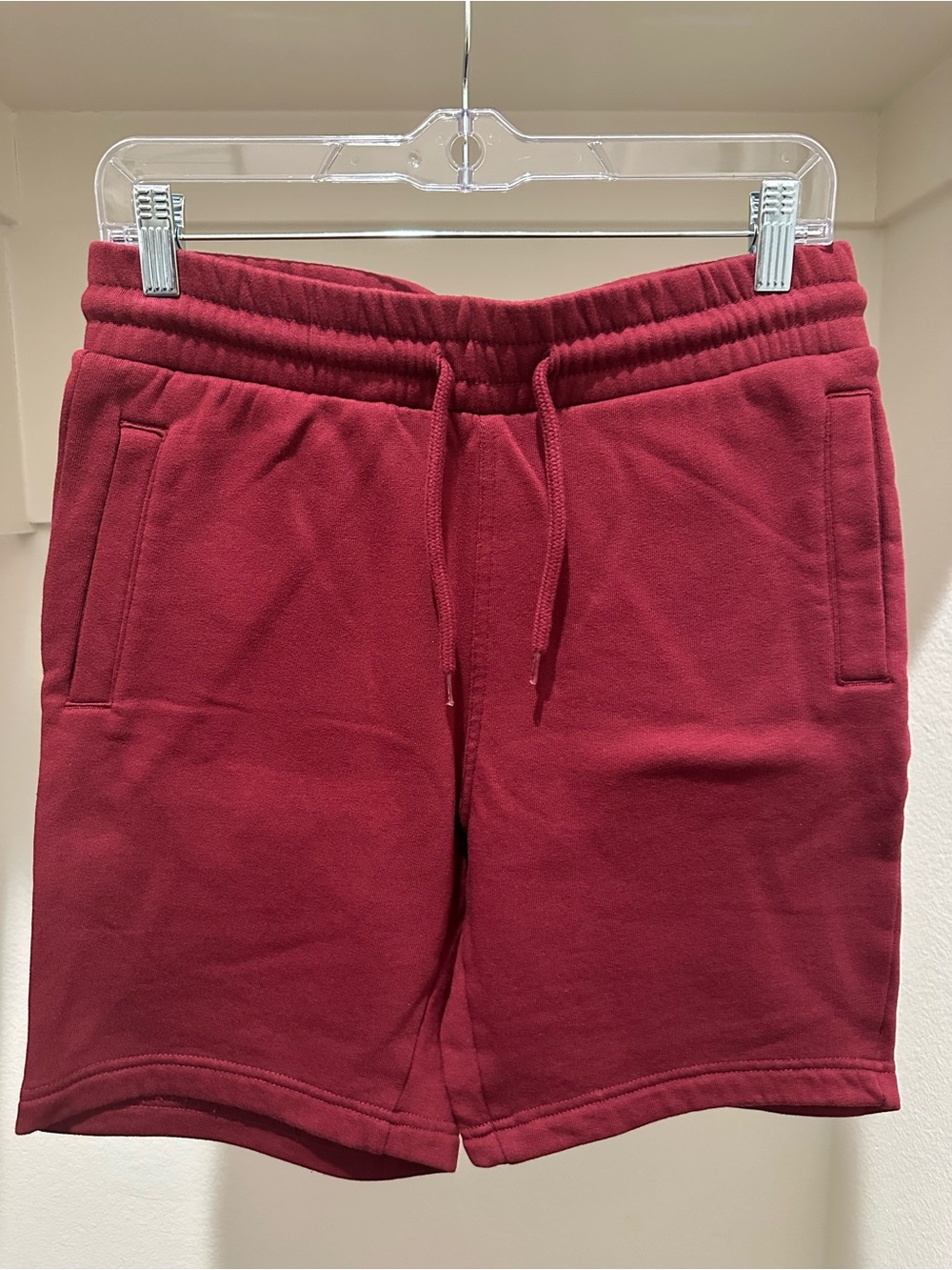 H&M Men's Burgundy Drawstring Sweat Shorts